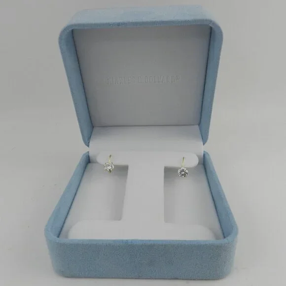 Charles & Colvard Moissanite Earrings (2 ct. t.w. Diamond ) 14K Yellow Gold - Picture 3 of 5